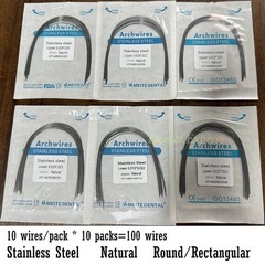 Dental S.S Orthodontic Arch Wire Stainless Steel Round Rectangular Natural Form