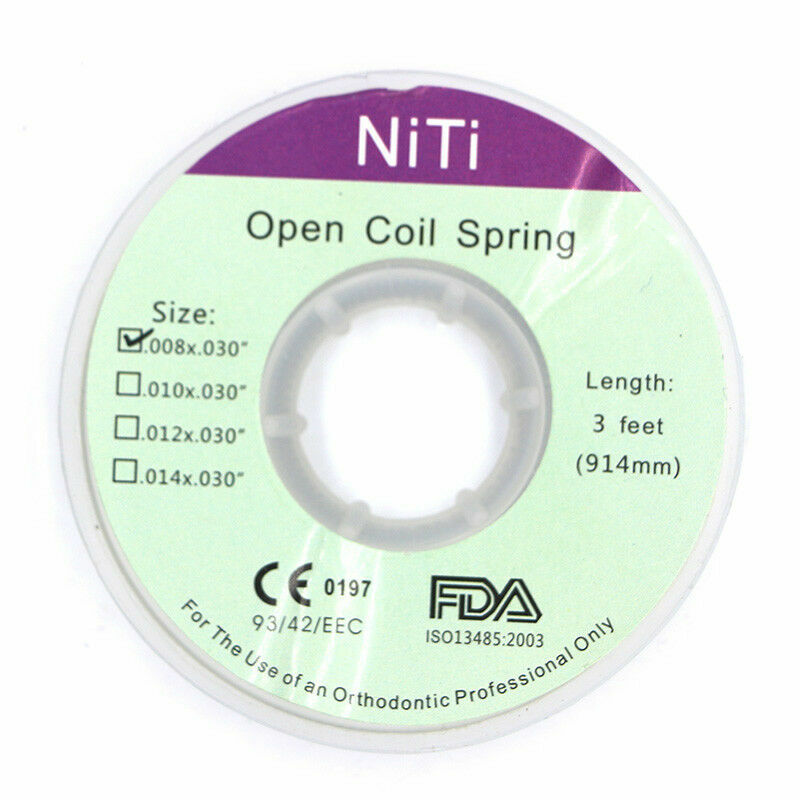 10×Dental Orthodontic Niti Open Coil Spring Dia..008X.030” 914mm Length