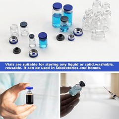 100PCS 2/3ml Glass Vials Headspace Vials Lab Sample Vials with 13mm Caps New