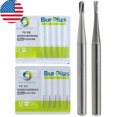 Wave Dental Carbide Burs FG 330 245 High Speed Pear Domed Fissure Friction Grip