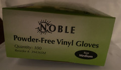 Noble Products Powder-Free Disposable Clear Vinyl Gloves for Foodservice -Medium