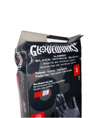Gloveworks GPNB42100 Black Disposable Nitrile Gloves 5 Mil Size: Small (100 CT)