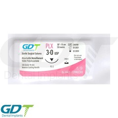 Synthetic Monofilament Polydi0xanone PLX Sutur3s, 12pcs, 19mm Reverse Cutting