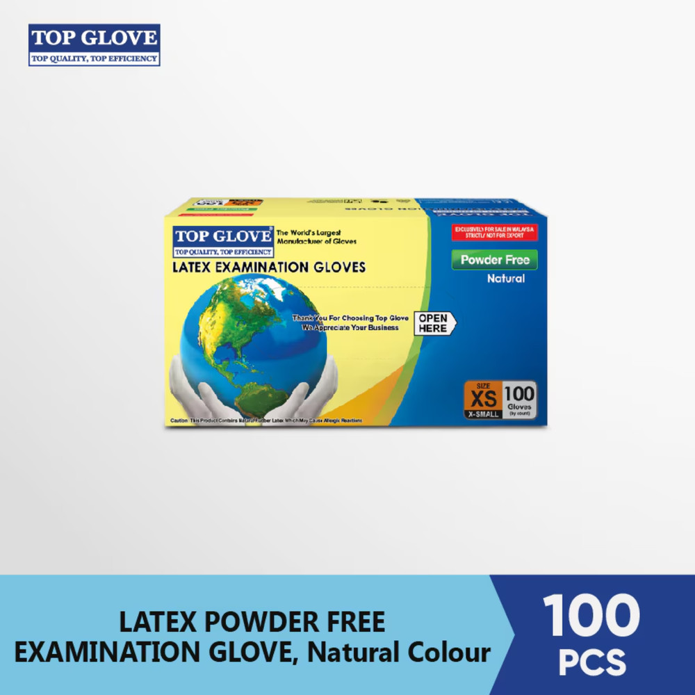 Powder Free Disposable Medical Examination Gloves (TOP GLOVE MALAYSIA 100 PCS)