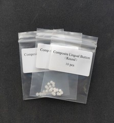 Dental Orthodontic Ceramic Lingual Buttons Bondable Round Mesh Base
