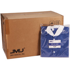 JMU Disposable SMS Lab Jackets Hip Length Medical Jacket W/3 Pockets 40g SMS