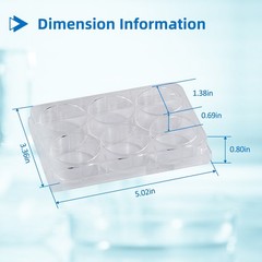 6-Well Polystyrene Cell Culture Plates with Lids, Individual Wrapped Plates, Ste