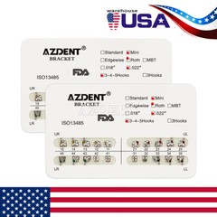 AZDENT Dental Orthodontic Brackets Braces Mini/Standard Roth/MBT.022 Hook 3 4 5