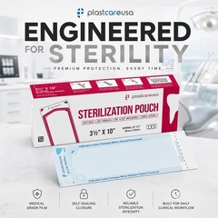 Self Sealing Sterilization Pouches 3.5″ x 10″ – Latex-Free, Color Changing In…