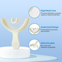 Disposable Dental Impression Triple Trays Registration Bite Trays Multi Size
