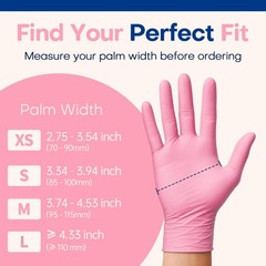 Supmedic Medical Nitrile Exam Gloves, 3.5 mil Medium, Medium (Rose Quartz)