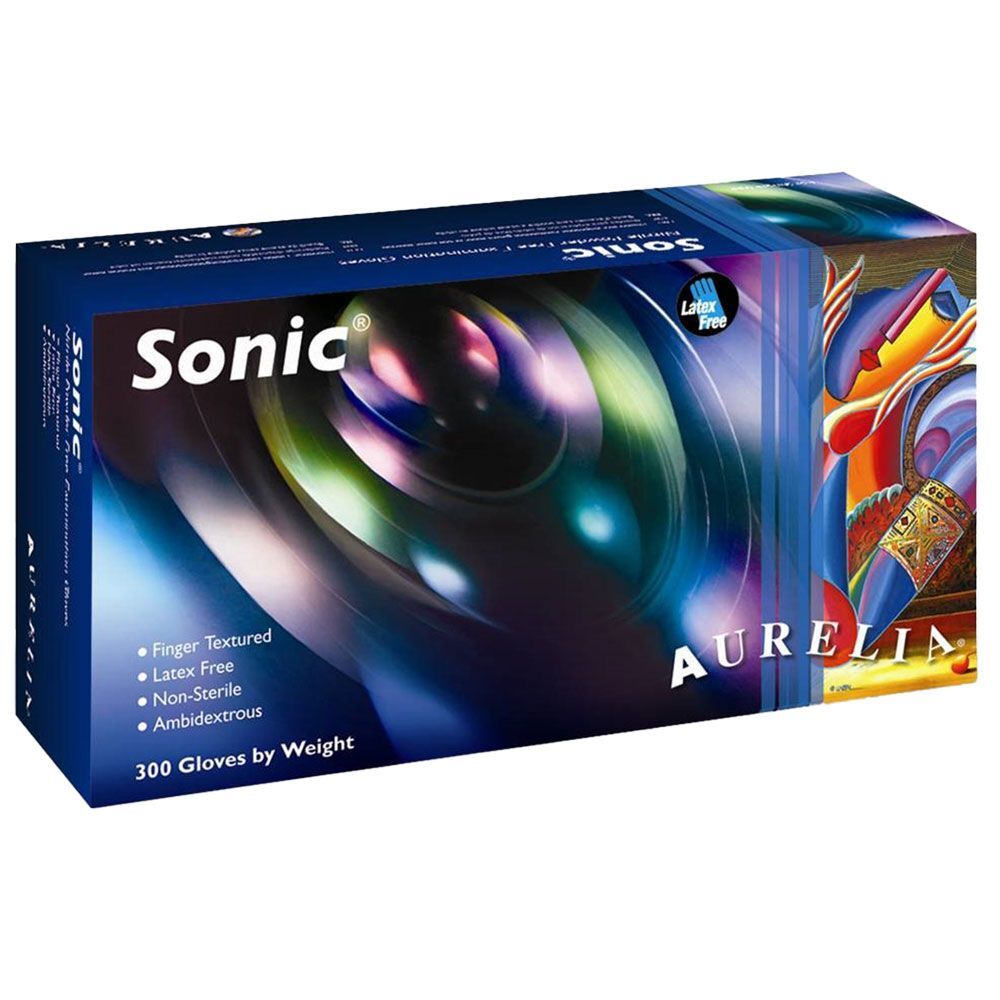 Aurelia Sonic 100 Nitrile Exam Gloves Large, Powder Free, Indigo Blue, 1000/Cs