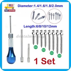 Dental Orthodontic Implant Mini Screws Self-Drilling Screwdriver Blue/Fuchsia
