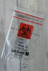 Medegen TearZone Biohazard Lab Guard Specimen Red Bag 6 x 9 ~ 800 Bags/ 8 Packs