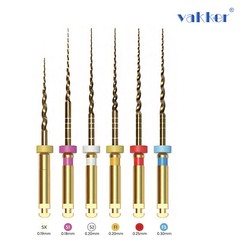 6/pk Vakker Dental Endo Rotary Files NITI Gold Taper Files Assorted 21/25/31mm