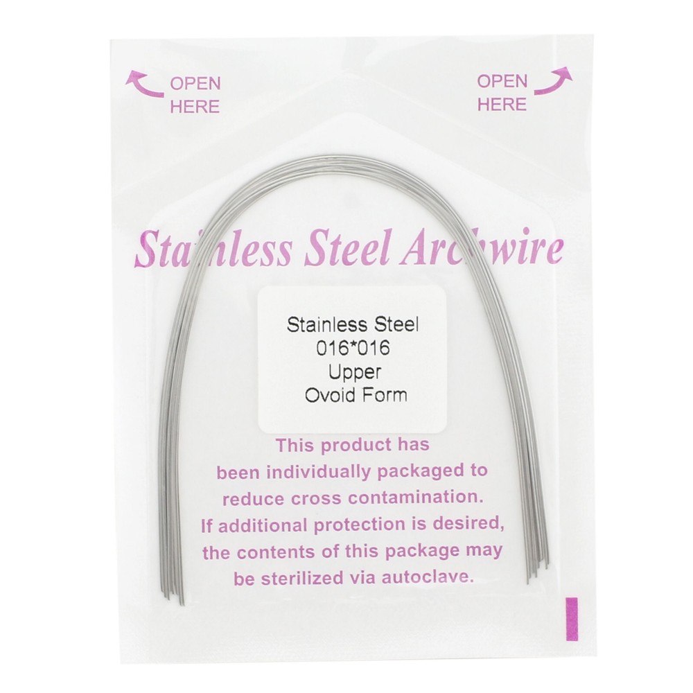 Dental Orthodontic Arch Wire Rectangular Ovoid Stainless Steel 16×16 17×25 18×25