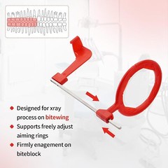 5Pcs Bitewing X-ray Aiming Arm – Color Coded Rinn XCP Style Red Positioning Arm