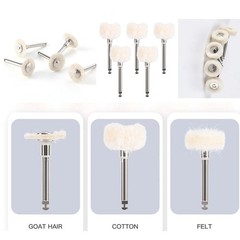 Dental Polishing Brush Wheels Goat Hair/Felt/Cotton Contra Angle RA Latch Type