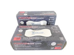 (~180 Pc) HOURGLASS Fortis500 Low Derma Nitrile Exam Gloves – XSmall Matte Black