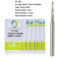 Wave Dental Carbide Burs FG 556 557 169L 701L High Speed Burs Friction Crip 19mm