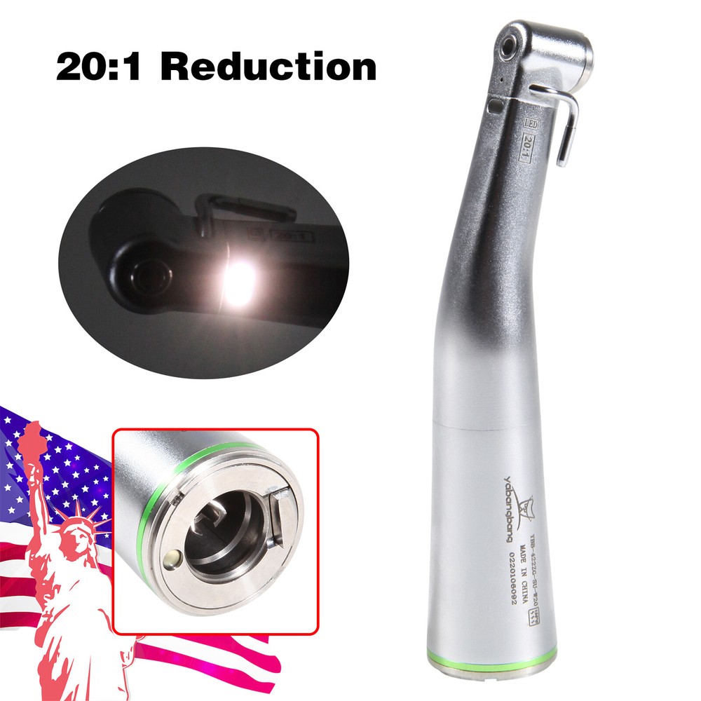 Dental 20:1 Reduction Implant LED Fiber Optic Contra Angle Handpiece Fit NSK MAX