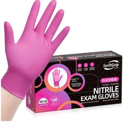 Stylish Powder-Free Nitrile Gloves – 3-Mil Fuchsia Disposable Gloves, 100 Count