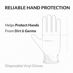 Vinyl Exam Gloves Large Powder Free Latex Free Disposable 100-1000 Bulk