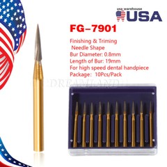 10 Pcs Dental Tungsten Carbide Trimming & Finishing Burs Drill Smooth FG 7901