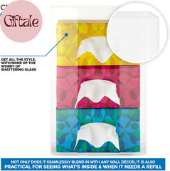 Triple Acrylic Gloves Dispenser, Tissue Box Shelf, Glove Holder Wall Mount, for