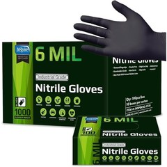 Heavy Duty Black Nitrile Gloves 6 Mil Disposable Medical Industrial 1000