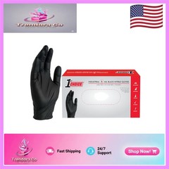 6 Mil Black Nitrile Gloves – Heavy Duty, Latex-Free, for Mechanics & Cleaning