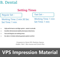 Dental MONOPHASE REGULAR SET VPS PVS Impression Material Set 50ML Cartridges