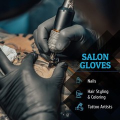 Black Nitrile Disposable Gloves -BBQ, Tattoo, Hair Dye, Cooking, Mechanic Glo…