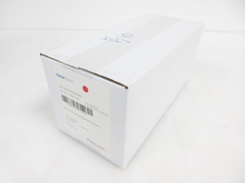 CASE 200 FISHERBRAND 14-955-135 ASPIRATING PIPET 2 mL STERILE 275mm EXP 02-2027