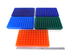 96-well reversible PP tube rack for 0.5, 1.5, & 2.0mL microtubes – LOT OF 5