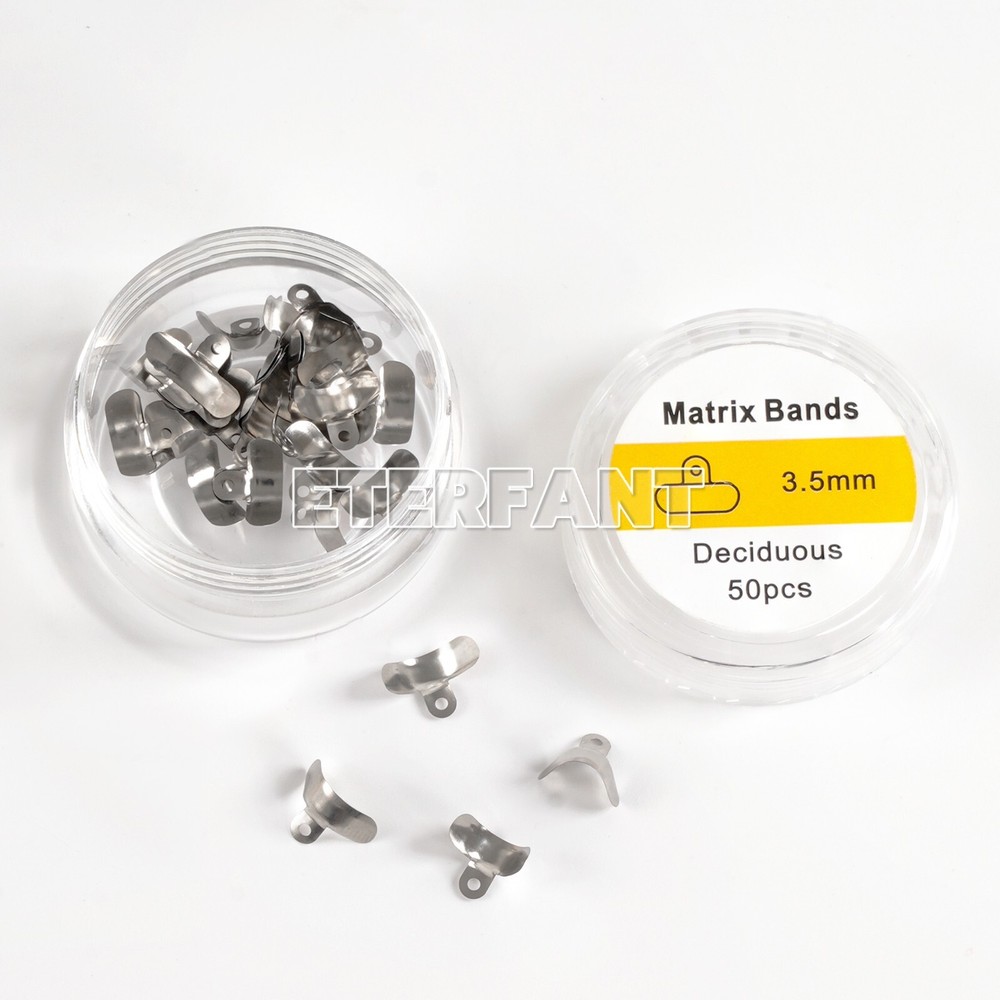 ETERFANT Dental 3.5-6.5mm Matrix Bands Ring Sectional Matrice Clamp 50PCs/100PCs