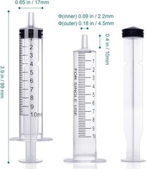 10 Pack 10ml Sterile Luer Slip Tip Syringes for Precise Measurements and Feeding
