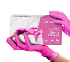 Fuchsia Hot Pink Nitrile Disposable Gloves – 50 Count – 3 Mil Nitrile Gloves …