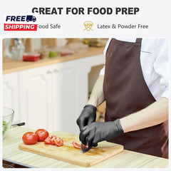Black Vinyl Gloves Food Grade Gloves Disposable Latex Free & Powder Free Guantes