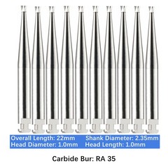 Vakker 10pc/pk Dental Carbide Burs Latch Type RA 35 Inverted Cone Bur