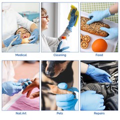 1000 3.5 Mil Blue Nitrile Disposable Exam Gloves Powder & Latex Free[XS-XL Size]