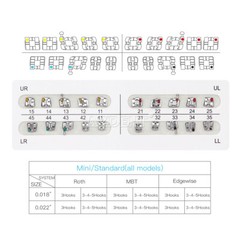 AZDENT Dental Orthodontic Brackets Braces Standard MBT/Roth.022/.018 Hooks 3/345