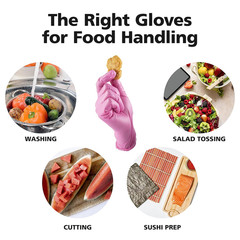 Disposable Gloves for Women, Pink Vinyl Gloves Disposable Latex Free for Cook…