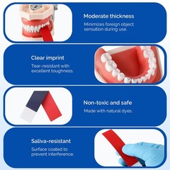 AZDENT Papel dental que articula tiras hidrófobas de doble lado