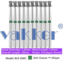 10Burs/pk Dental FG Diamond Burs High Speed Burs Inverted/ Double Inverted Cone