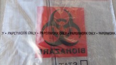 Medegen TearZone Biohazard Lab Guard Specimen Red Bag 6 x 9 ~ 800 Bags/ 8 Packs