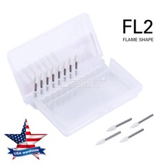Dental Flame Mounted White Stone Polishing Burs FG Abrasion Point Burs AZDENT