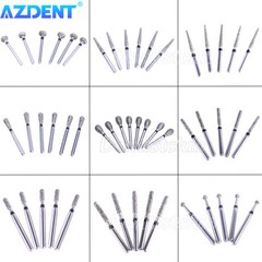 10pc AZDENT Dental Diamond Polishing Burs Friction Grip for High Speed Handpiece