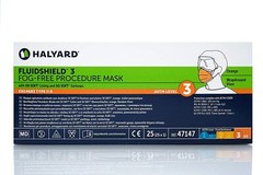 *100-Pieces* Halyard FluidShield Level 3 Visor Procedure Face Mask Orange 47147