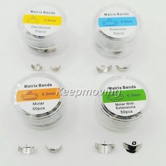 50 Pcs Dental Matrix Band 3D Hole Protrusions Contoured Matrices 3.5mm-6.5mm